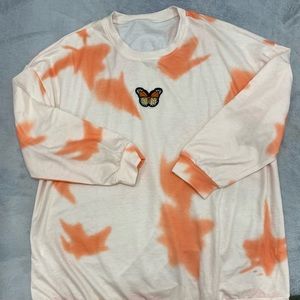 Oversized tie dye butterfly sweatshirt